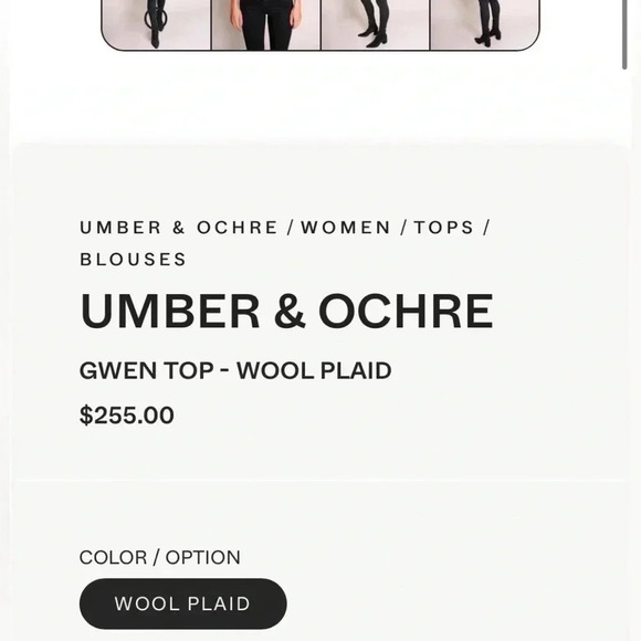 UMBER & OCHRE GWEN TOP - WOOL PLAID NEW - Picture 7 of 9